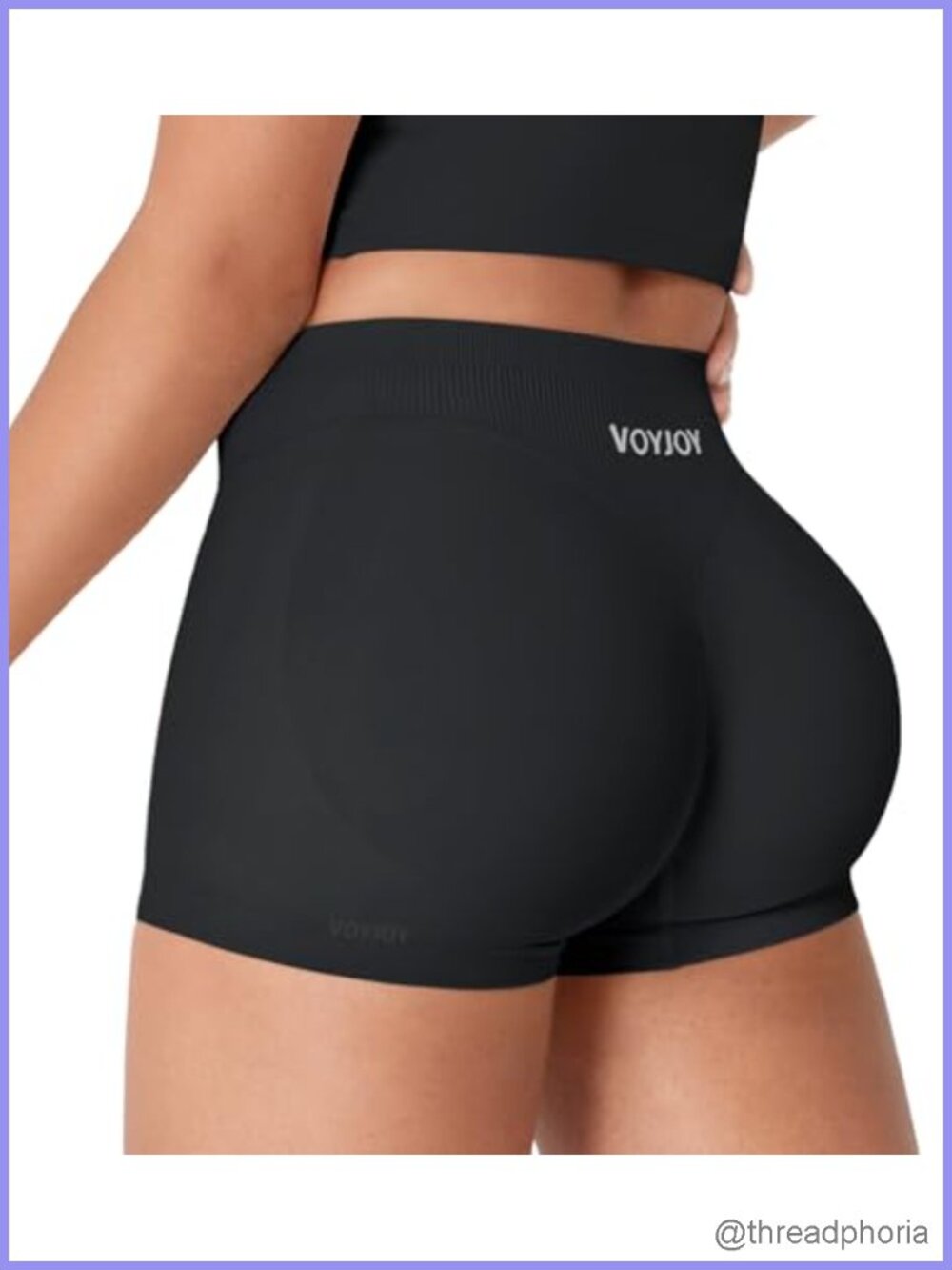 VOYJOY Seamless 2.5" Biker Shorts Sculpting Scrunch Low Rise Compression